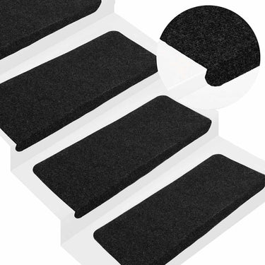 Vidaxl trapmatten zelfklevend 30 st 65x24,5x3,5 cm zwart