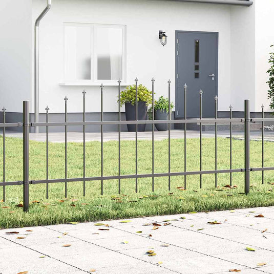 Vidaxl tuinhek 2 pcs grijs 170 x 140 cm gepoedercoat staal