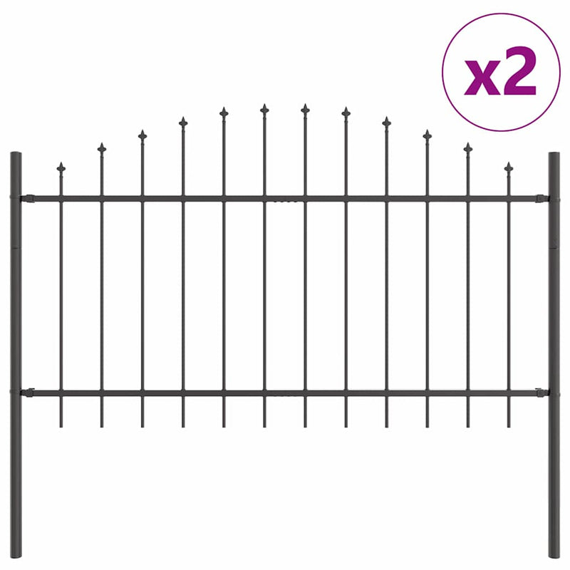 Chargez l'image dans la visionneuse de la galerie, Vidaxl tuinhek 2 pcs grijs 170 x 140 cm gepoedercoat staal
