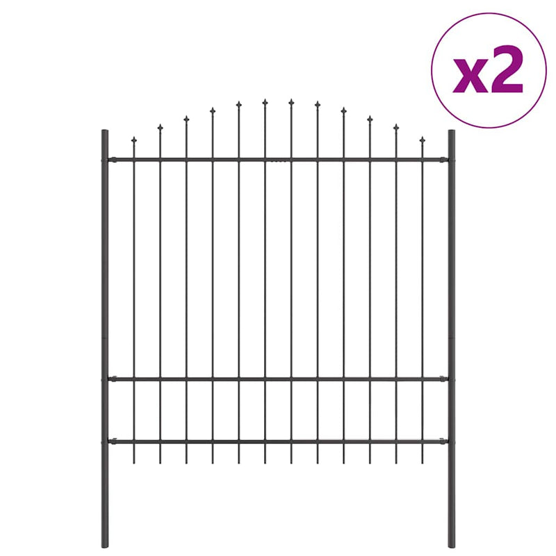 Chargez l'image dans la visionneuse de la galerie, Vidaxl tuinhek 2 pcs grijs 170 x 215 cm gepoedercoat staal
