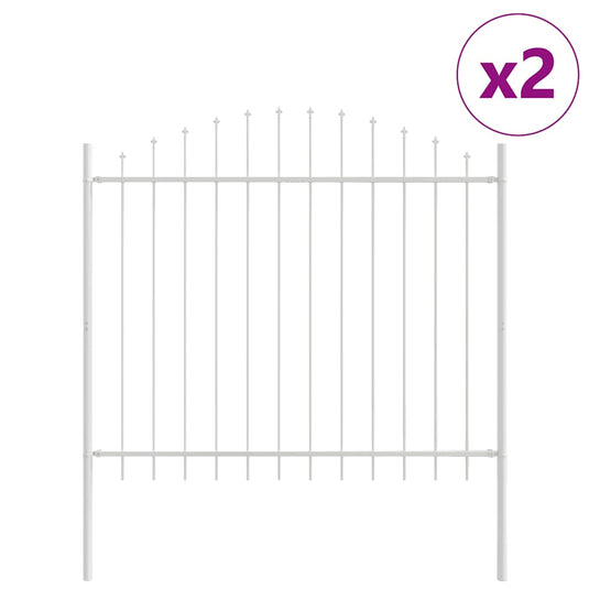 Vidaxl tuinhek 2 pcs wit 170 x 190 cm gepoedercoat staal