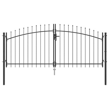 Vidaxl dubbele poort met slot grijs 299,5 x 199,5 cm staal