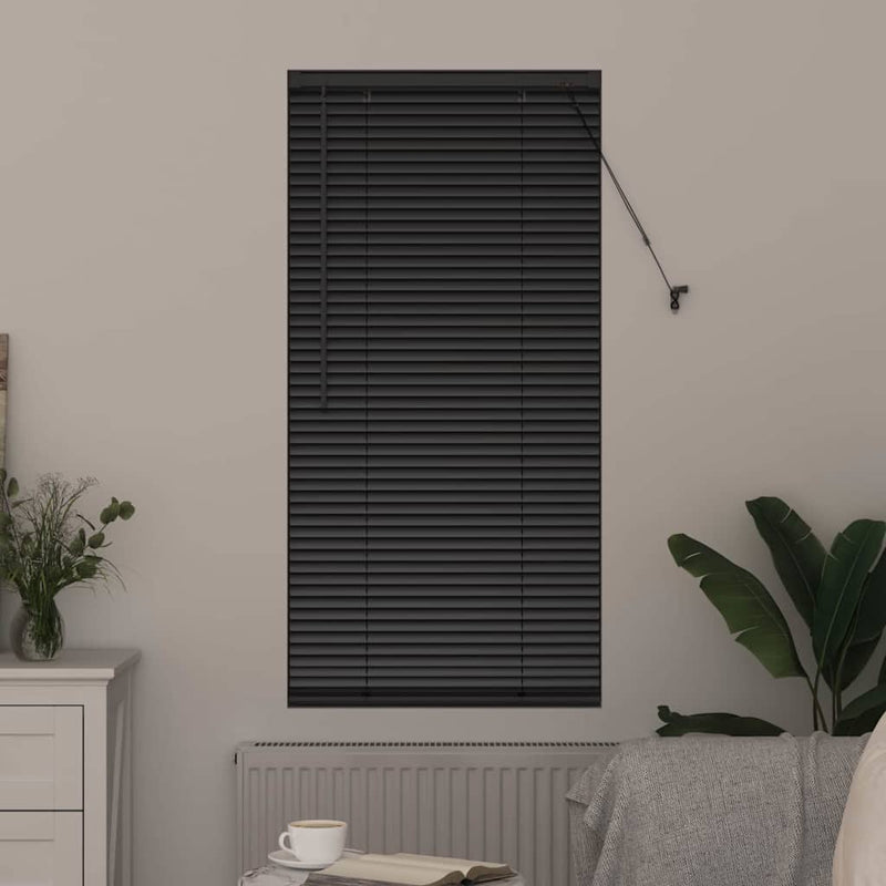 ギャラリービューアに画像をロードする, Vidaxl venetiaanse jaloezieën zwart 60 x 2,5 x 130 cm aluminium
