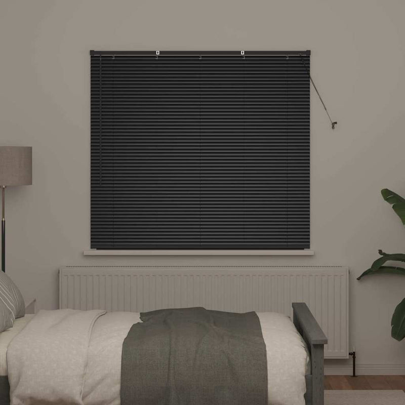 ギャラリービューアに画像をロードする, Vidaxl venetiaanse jaloezieën zwart 130 x 145 cm aluminium
