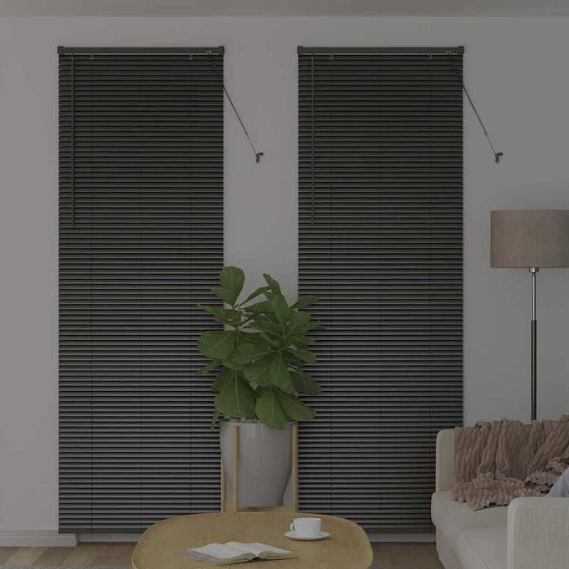 Chargez l'image dans la visionneuse de la galerie, Vidaxl venetiaanse jaloezieën zwart 220 x 75 cm aluminium
