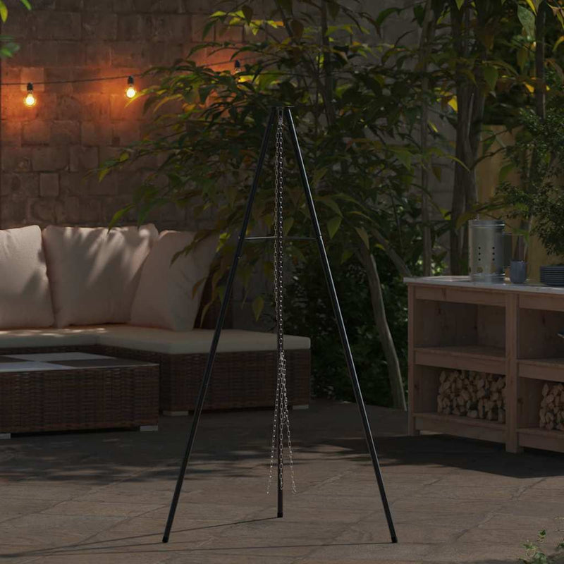 ギャラリービューアに画像をロードする, Vidaxl kampvuur tripod zwart 92 x 92 x 151,5 cm staal
