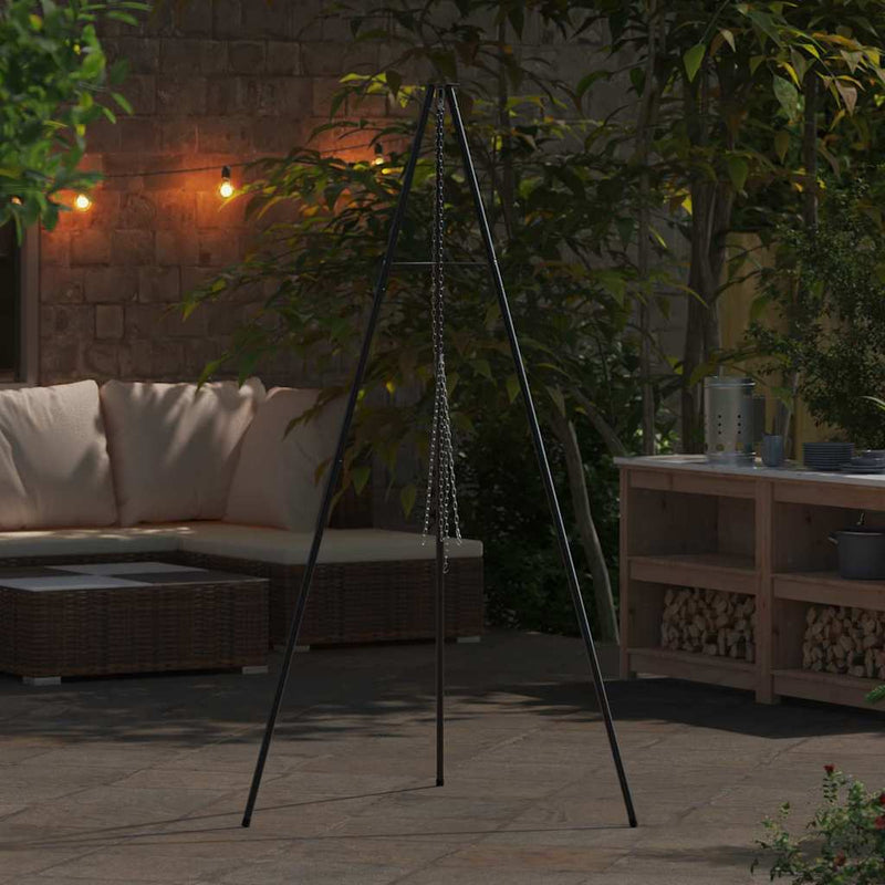 ギャラリービューアに画像をロードする, Vidaxl kampvuur tripod zwart 92 x 92 x 191,5 cm staal

