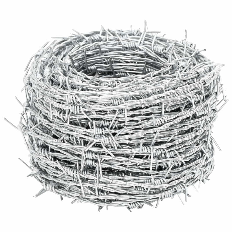 ギャラリービューアに画像をロードする, Vidaxl prikkeldraad zilver 50 m warmgedipte gegalvaniseerde staal
