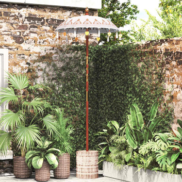 Vidaxl balinese parasol met basis crème 95 x 95 x 260 cm