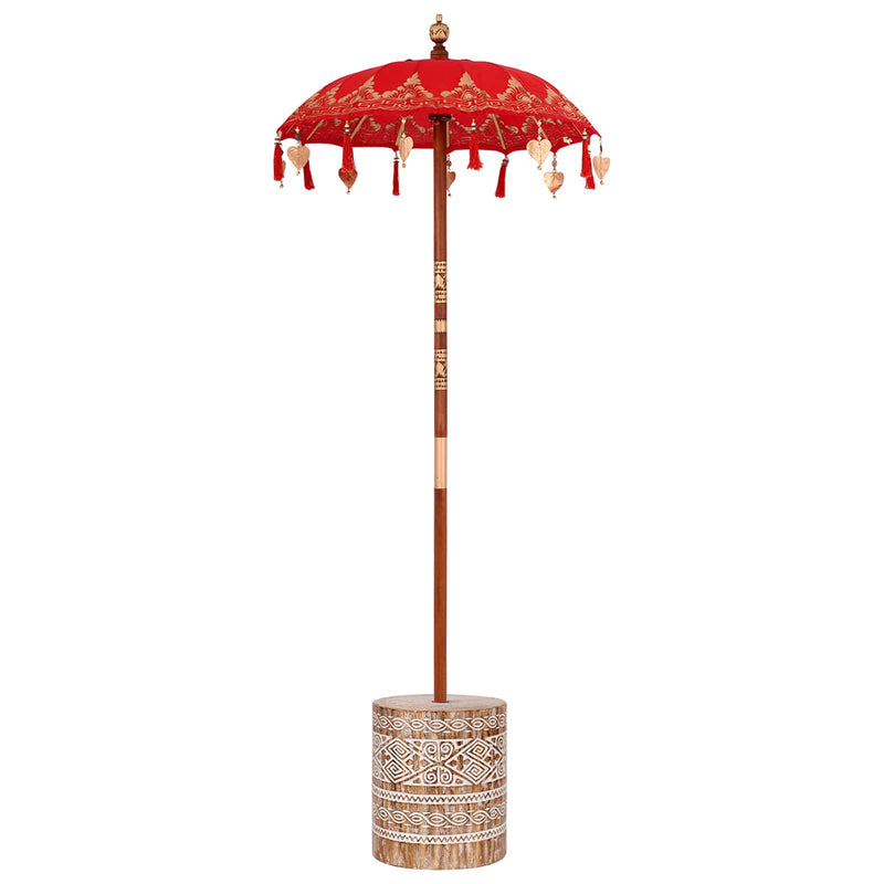 ギャラリービューアに画像をロードする, Vidaxl balinese parasol met basis rood 95 x 95 x 260 cm
