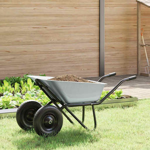 Vidaxl kruiwagen zilver en zwart 137 x 60 x 65,5 cm staal
