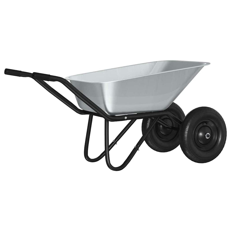 Afbeelding laden in galerijviewer, Vidaxl kruiwagen zilver en zwart 137 x 60 x 65,5 cm staal
