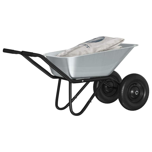 Vidaxl kruiwagen zilver en zwart 137 x 60 x 65,5 cm staal