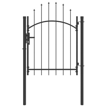 Vidaxl tuinpoort met slot grijs 125 x 100 cm staal