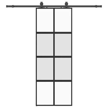 Vidaxl schuifdeur met beslagset 76x205 cm gehard glas zwart