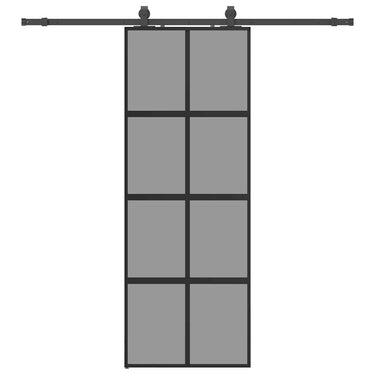 Vidaxl schuifdeur met beslagset 76x205 cm gehard glas zwart