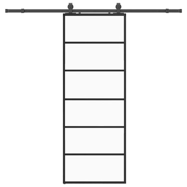 Vidaxl schuifdeur met beslagset 76x205 cm esg glas zwart