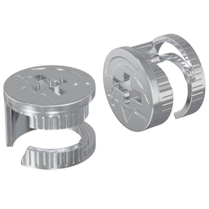 Vidaxl cam lock moeren 2 pcs zilver 15 x 11,5 mm staal