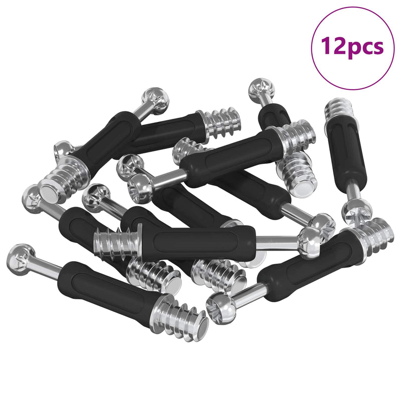 Afbeelding laden in galerijviewer, Vidaxl cam lock bouten 12 pcs zilver en zwart m6 x 40 mm
