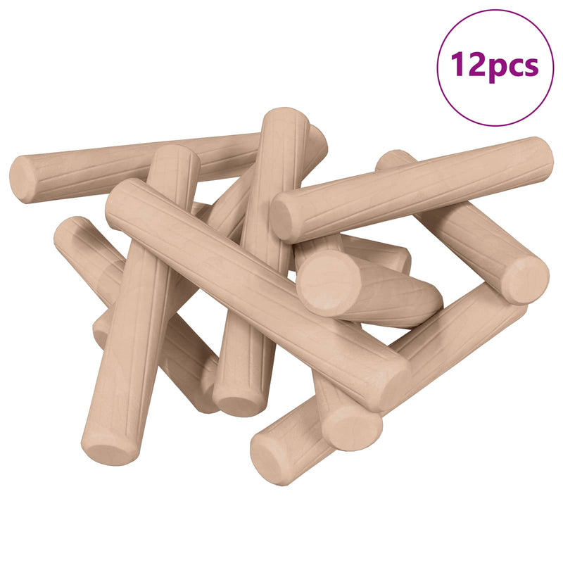 Chargez l'image dans la visionneuse de la galerie, Vidaxl houten dowels 12 pcs bruin ø6 x 40 mm massief hout
