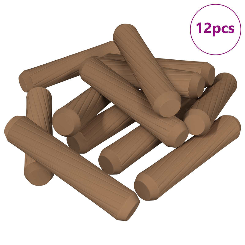 Chargez l'image dans la visionneuse de la galerie, Vidaxl houten dowels 12 pcs bruin ø8 x 35 mm massief hout

