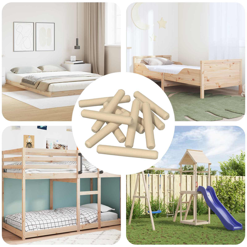 Chargez l'image dans la visionneuse de la galerie, Vidaxl houten dowels 12 pcs bruin ø8 x 50 mm massief hout
