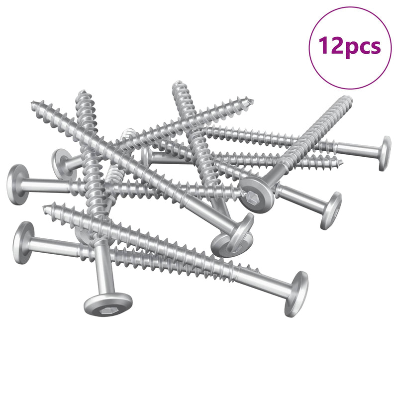 Chargez l'image dans la visionneuse de la galerie, Vidaxl houten schroeven 12 pcs zilver m6 x 70 mm staal
