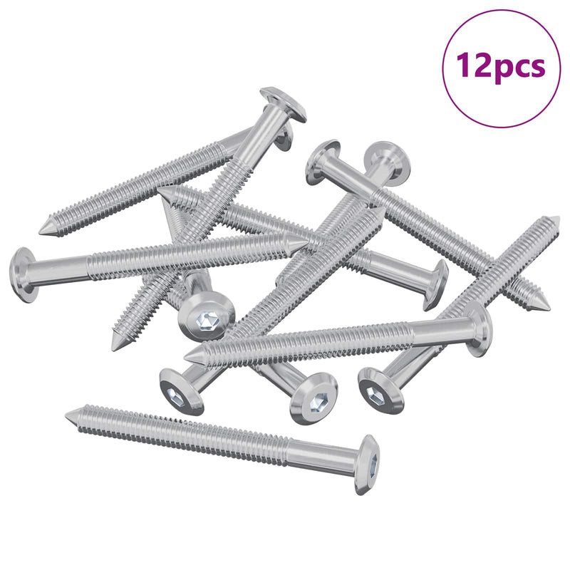 Afbeelding laden in galerijviewer, Vidaxl meubelschroeven 12 pcs zilver m6 x 60 mm staal
