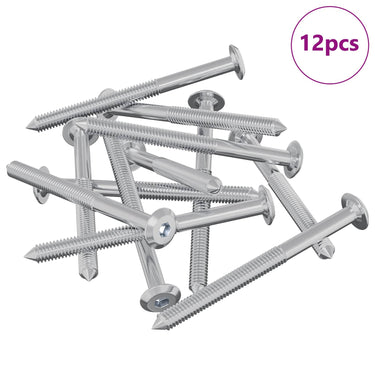 Vidaxl meubelschroeven 12 pcs zilver m6 x 70 mm staal