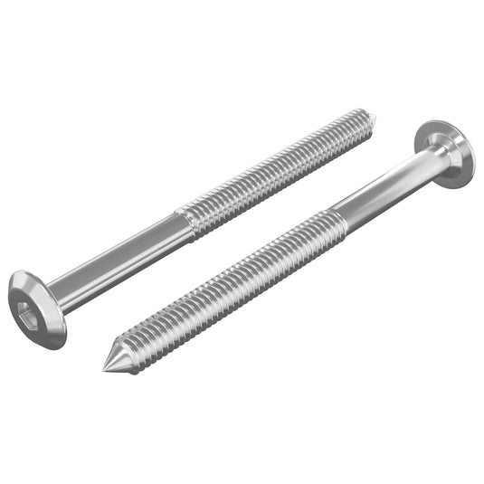 Vidaxl meubelschroeven 2 pcs zilver m6 x 85 mm staal