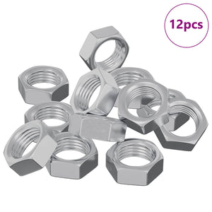 Vidaxl zeshoekige moeren 12 pcs zilver m6 ijzer