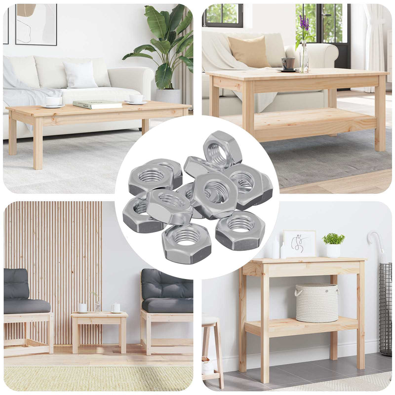 Chargez l'image dans la visionneuse de la galerie, Vidaxl zeshoekige moeren 12 pcs zilver m8 ijzer
