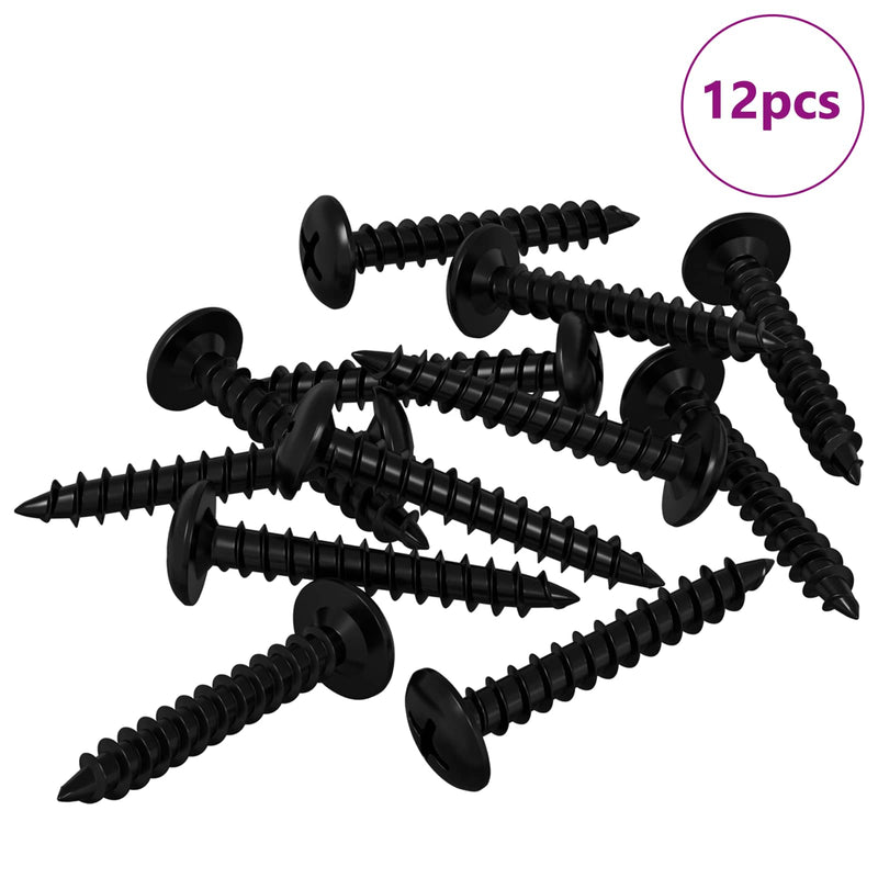 Chargez l'image dans la visionneuse de la galerie, Vidaxl zelftappende nagel 12 pcs zwart 4 x 25 mm staal
