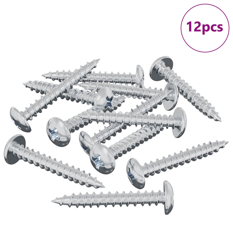 Chargez l'image dans la visionneuse de la galerie, Vidaxl houten schroef 12 pcs zilver m4 x 28 mm ijzer
