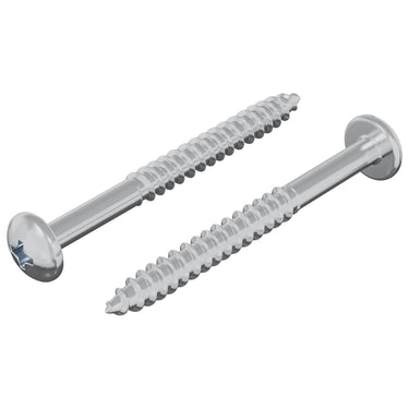 Vidaxl houten schroef 2 pcs zilver 9,8 x 53 mm staal