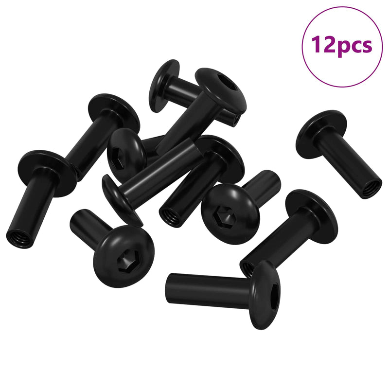 ギャラリービューアに画像をロードする, Vidaxl moffenmoeren 12 pcs zwart m4 x 14,5 mm ijzer
