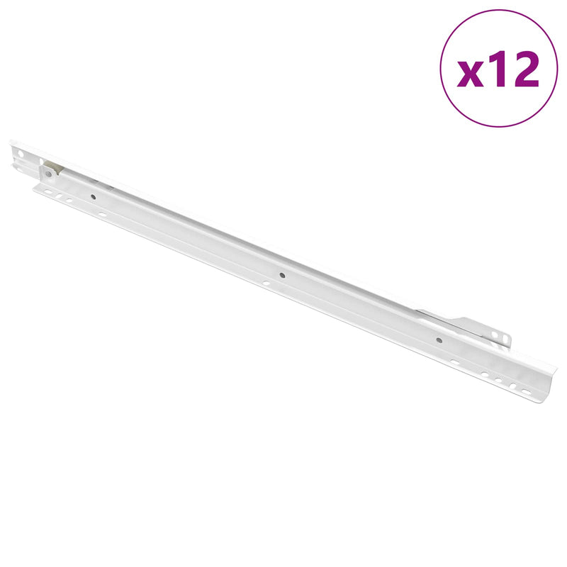 Afbeelding laden in galerijviewer, Vidaxl ladegeleider 12 pcs wit 450 mm staal
