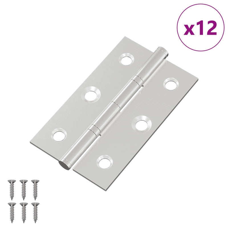 Chargez l'image dans la visionneuse de la galerie, Vidaxl scharnier effen 12 pcs zilver 58 x 35 x 1 mm staal

