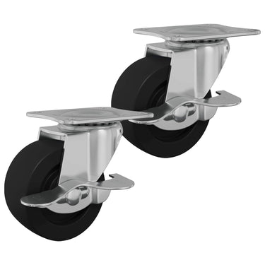 Vidaxl caster 2 pcs zwart en zilver 50,7 x 50,7 x 24,4 mm ijs en nylon
