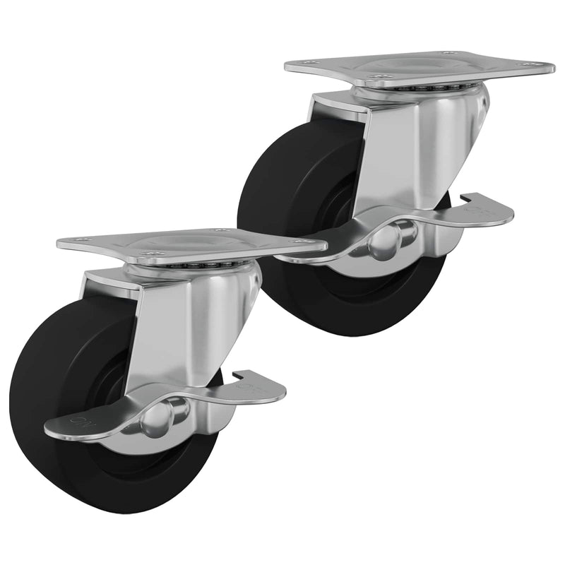Afbeelding laden in galerijviewer, Vidaxl caster 2 pcs zwart en zilver 50,7 x 50,7 x 24,4 mm ijs en nylon
