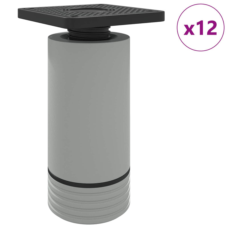 ギャラリービューアに画像をロードする, Vidaxl meubelpoten verstelbaar 12 pcs wit 64 x 64 x 100 mm pp
