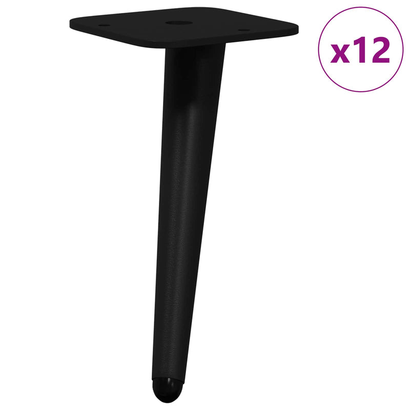 Chargez l'image dans la visionneuse de la galerie, Vidaxl staande voeten 12 pcs zwart 56 x 56 x 100 mm ijzer
