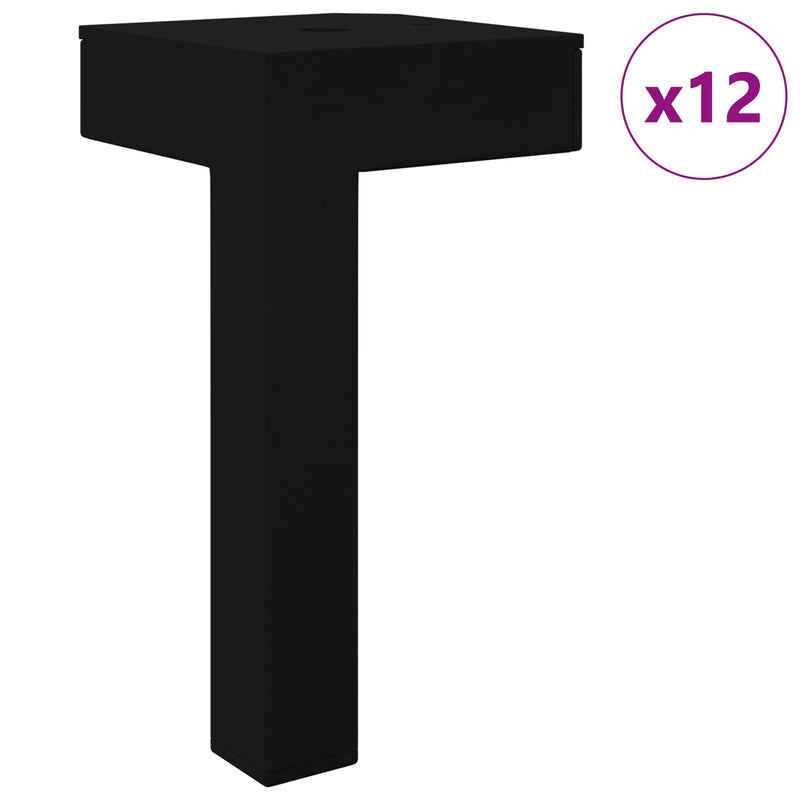 Afbeelding laden in galerijviewer, Vidaxl staande poten 12 pcs zwart 57 x 57 x 100 mm ijzer
