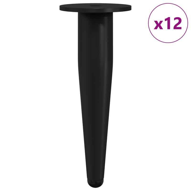 Afbeelding laden in galerijviewer, Vidaxl meubelpoten 12 pcs zwart ø 40 x 98 mm ijzer

