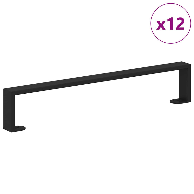 Chargez l'image dans la visionneuse de la galerie, Vidaxl meubelpoten 12 pcs zwart 546 x 40,5 x 100 mm ijzer
