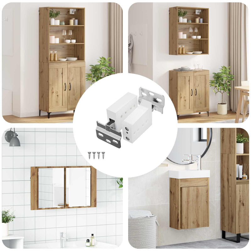 Afbeelding laden in galerijviewer, Vidaxl kast hangbeugel 12 pcs wit 70 x 48 x 19 mm ijzer en plastic
