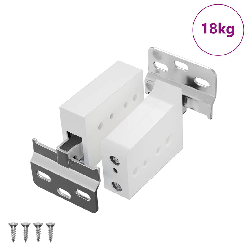 Afbeelding laden in galerijviewer, Vidaxl kast hangbeugel 261 pcs wit 70 x 48 x 19 mm ijzer en plastic
