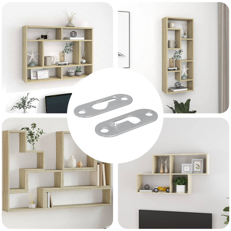 Afbeelding laden in galerijviewer, Vidaxl sleufhanger 2 pcs zilver 45 x 16 x 3.5 mm ijzer
