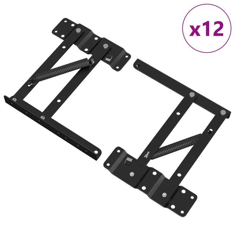 Chargez l'image dans la visionneuse de la galerie, Vidaxl bed liftmechanisme 12 pcs zwart 340 x 95 x 40 mm ijzer
