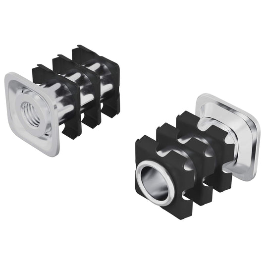 Vidaxl draadbuis invoeg 2 pcs zwart en zilver 15,8 x 15,8 x 22,5 mm